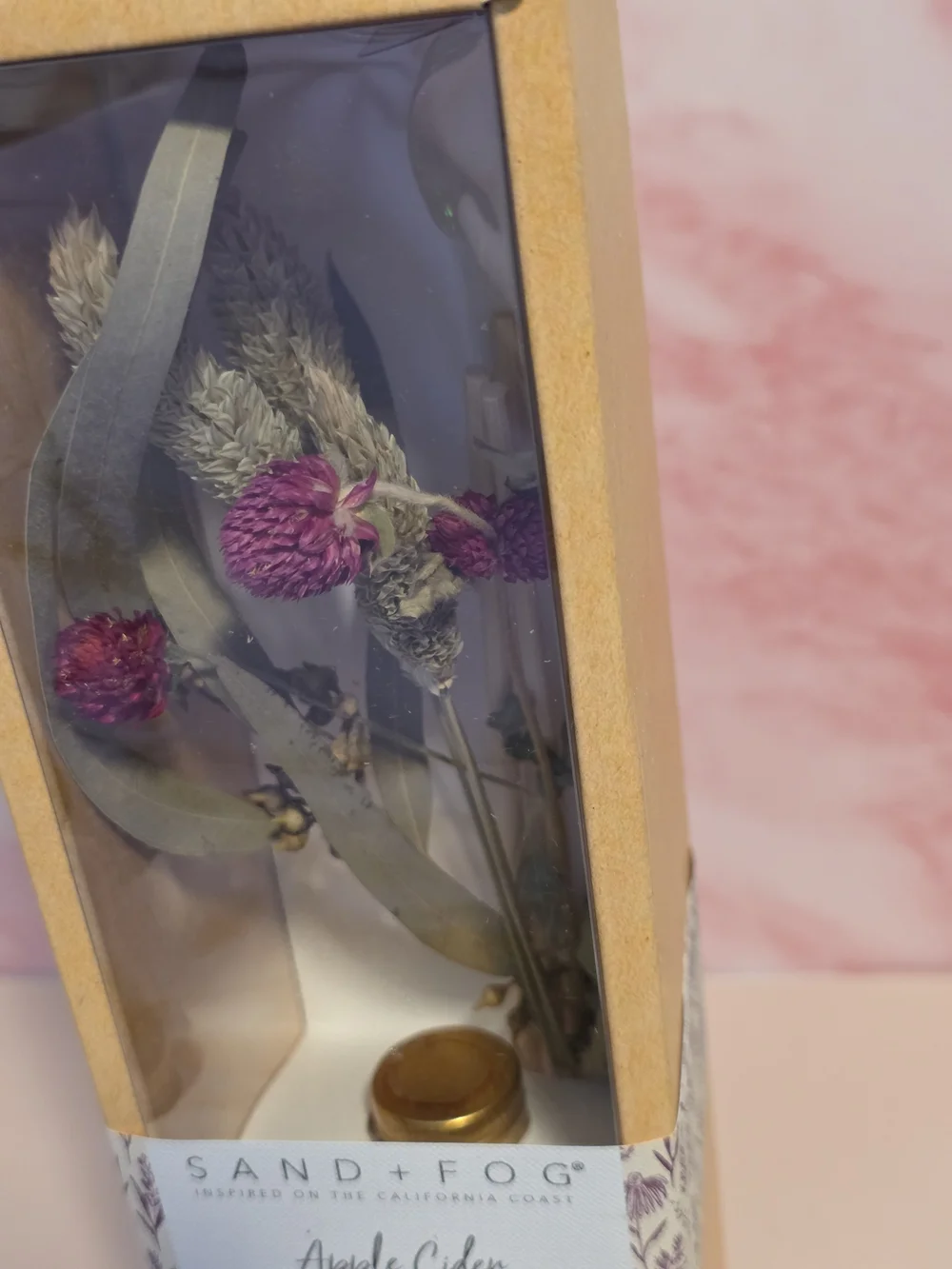 Sand + Fog Apple Cider Reed Diffuser with Purple Floral Accents